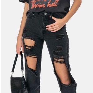 Black distressed boyfriend jeans from adika